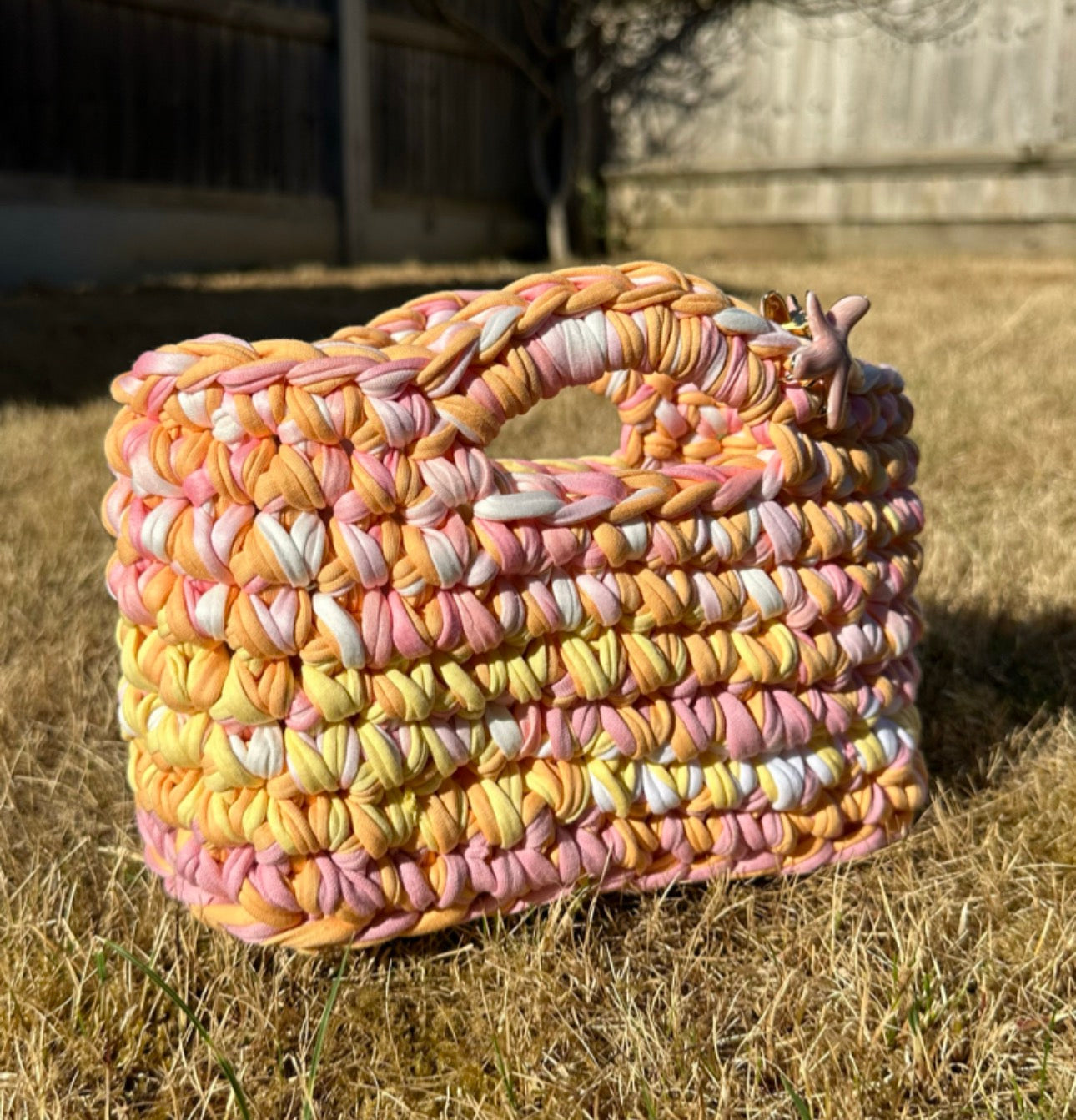 Peach Sorbet 🍑 Crochet Hand Bag